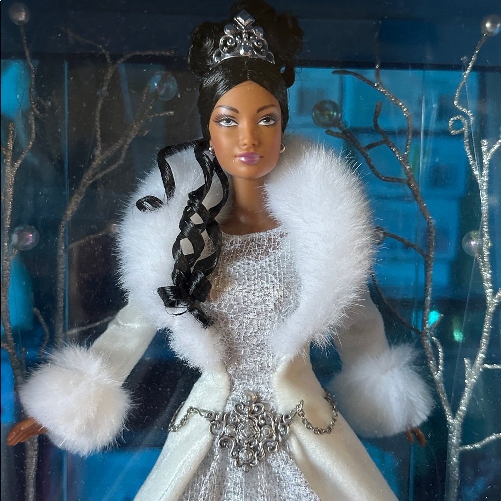 Elegant Doll with White Fur Trim